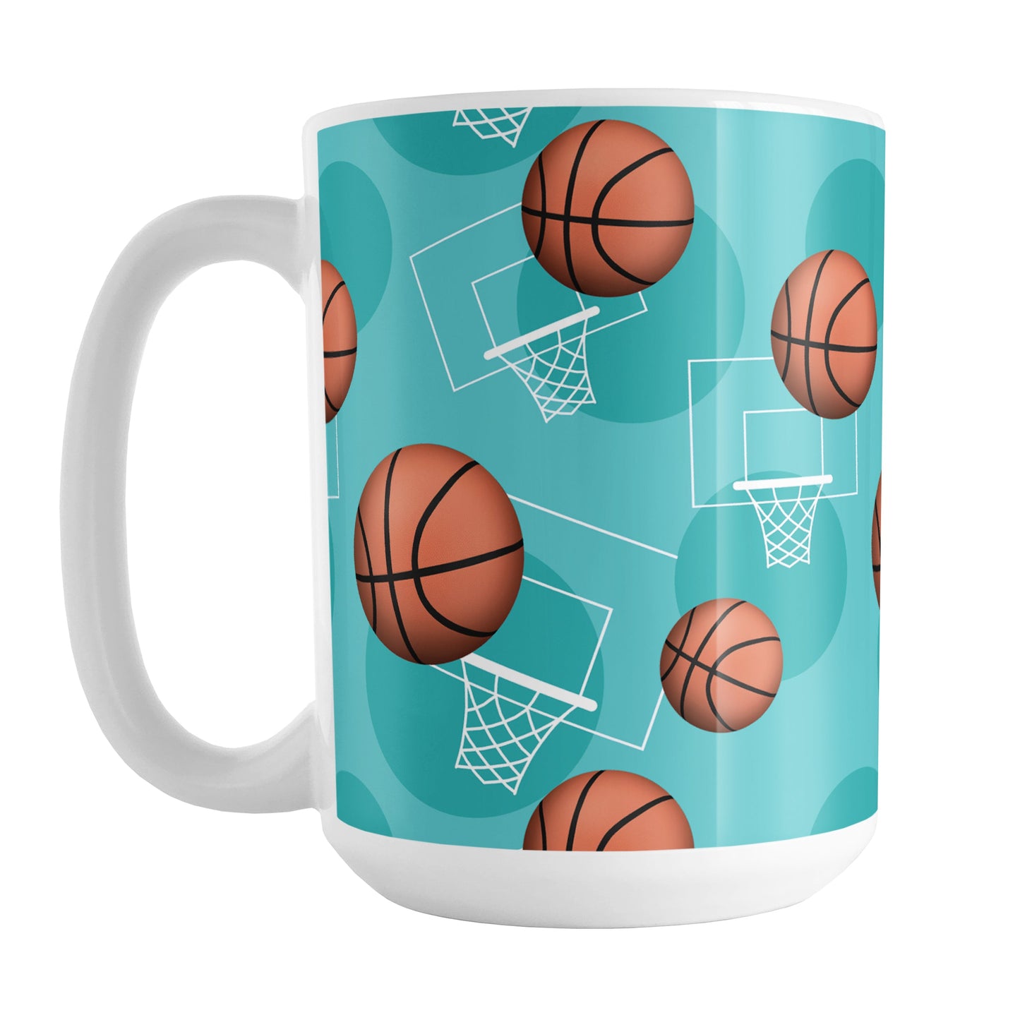 Teal Basketball Pattern Mug