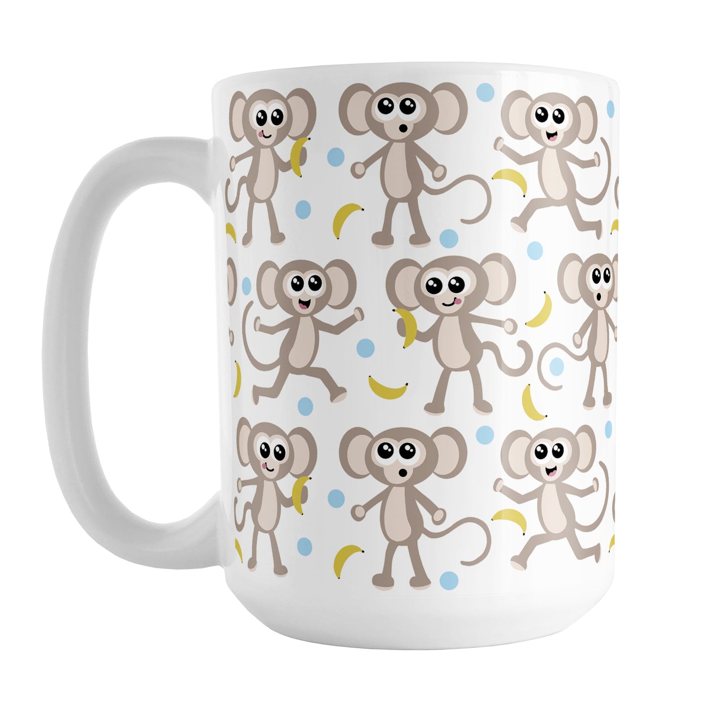 Cute Monkey Pattern with Blue Dots Mug