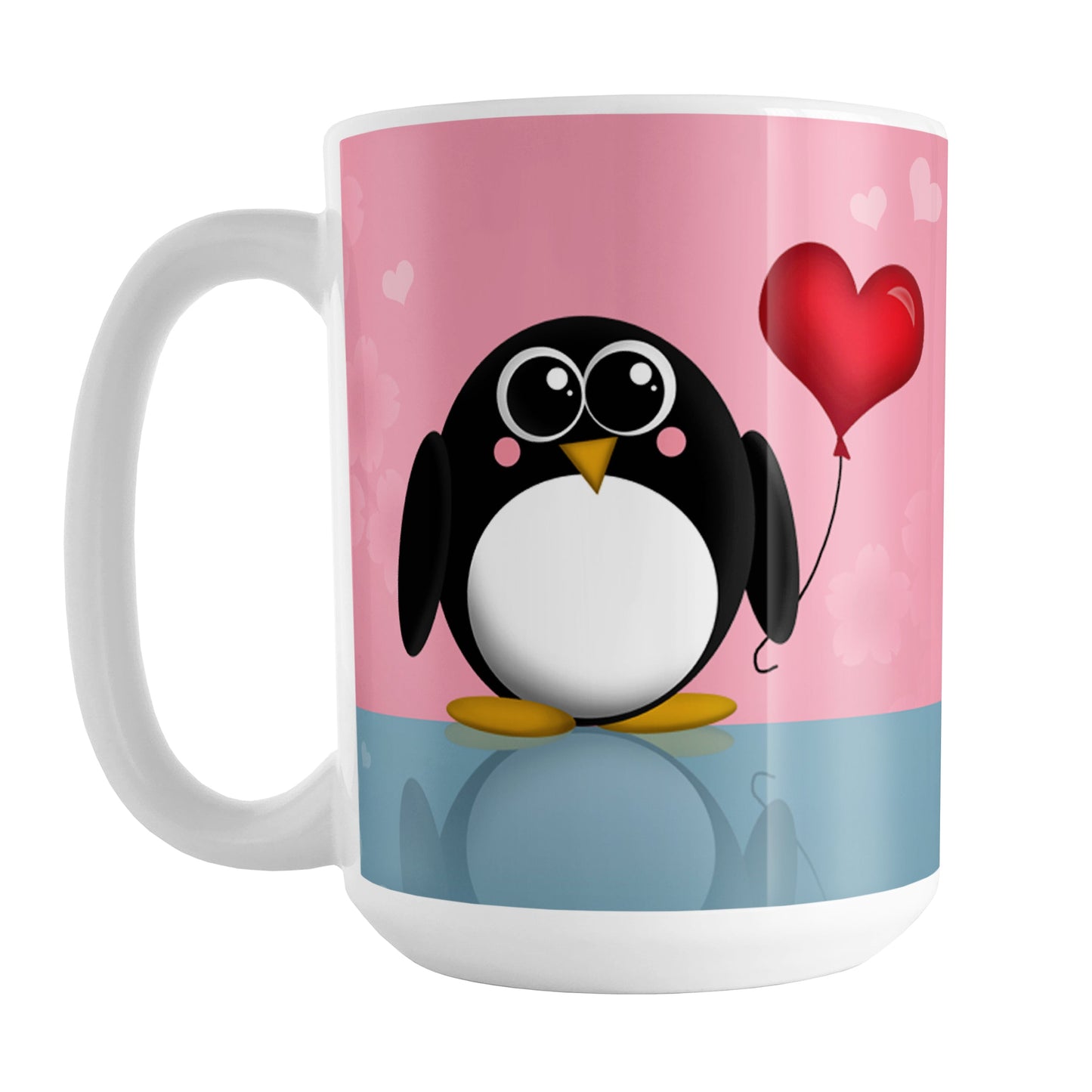 Cute Penguin Heart Balloon Mug