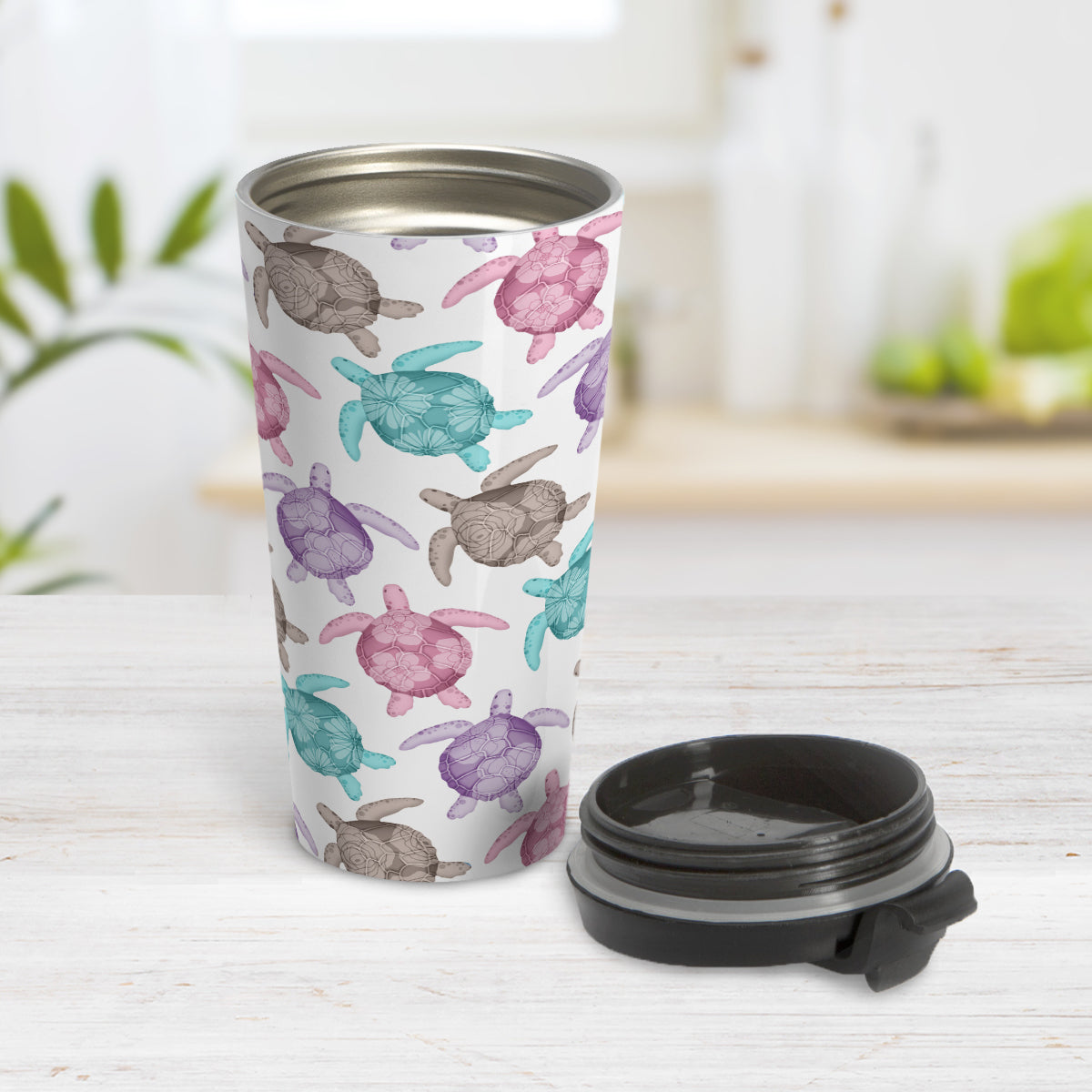 Cute Sea Turtles Pattern Travel Mug