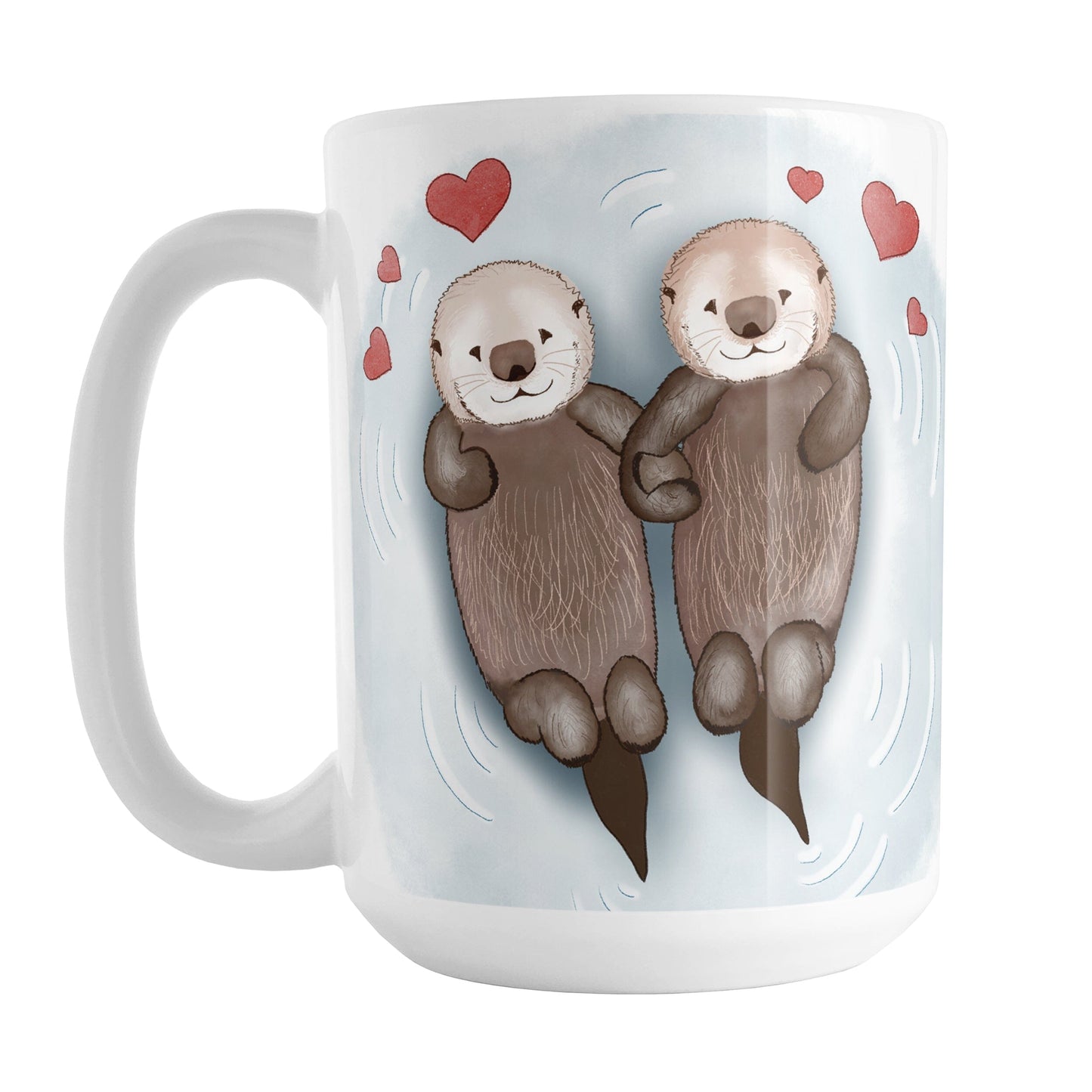 Floating Otters in Love Mug