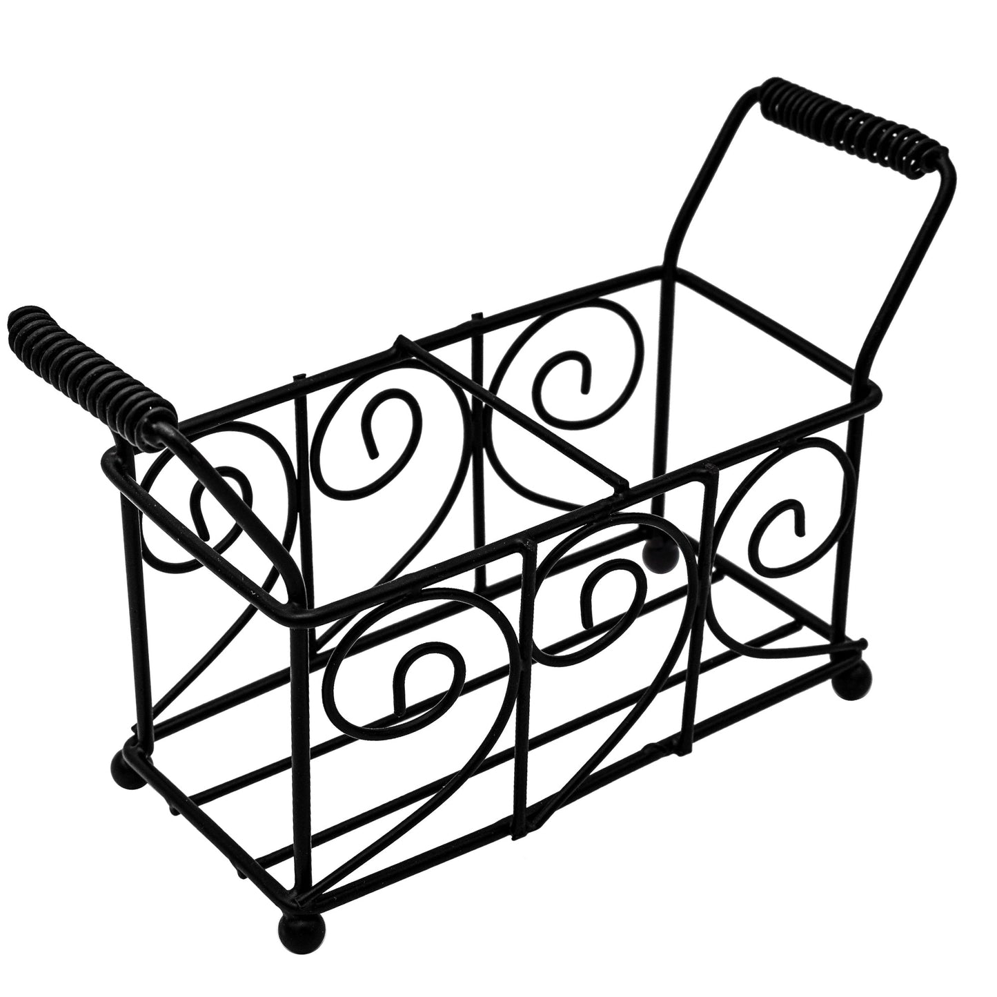 Swirl Black Metal Caddy for 2 Pint Mason Jars