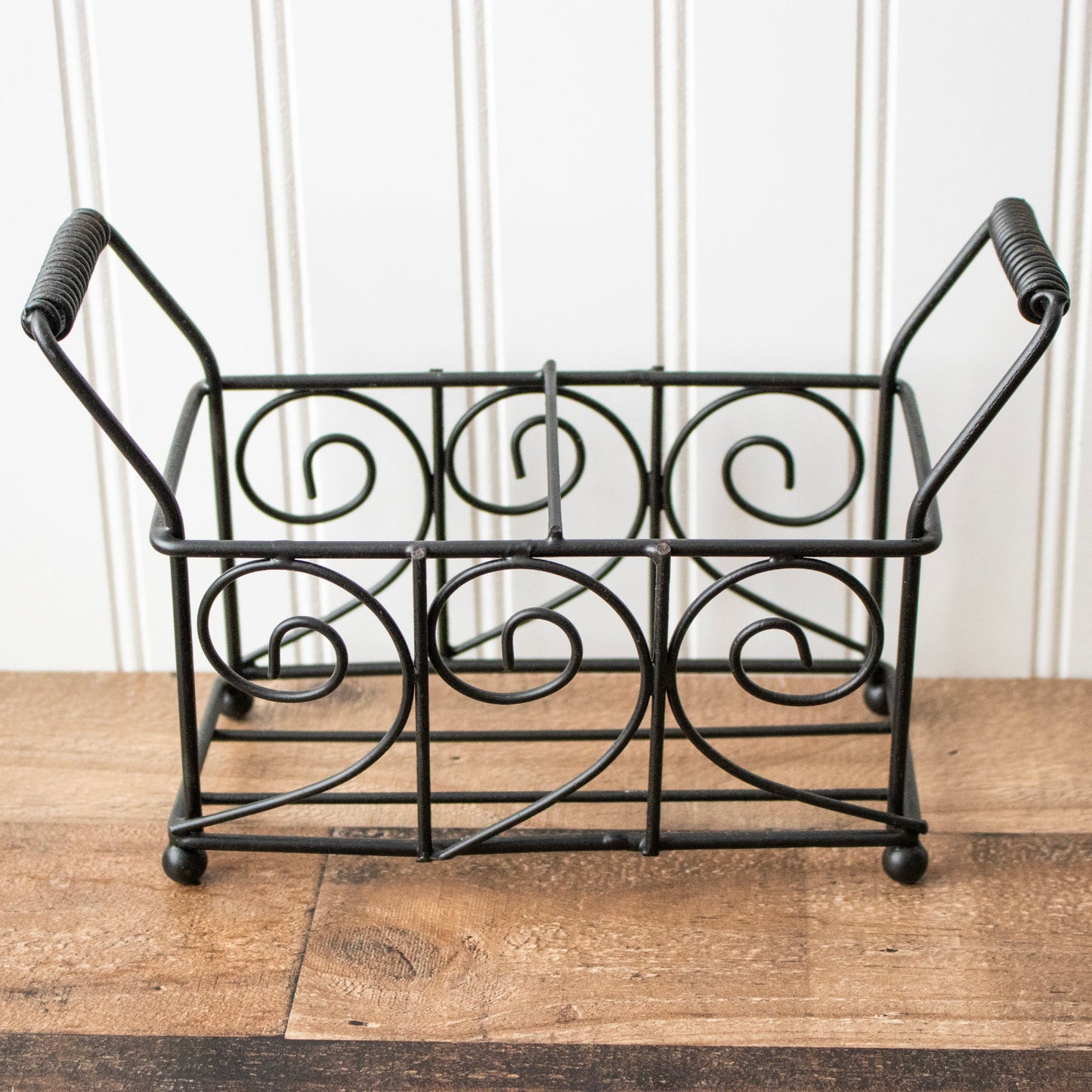 Swirl Black Metal Caddy for 2 Pint Mason Jars