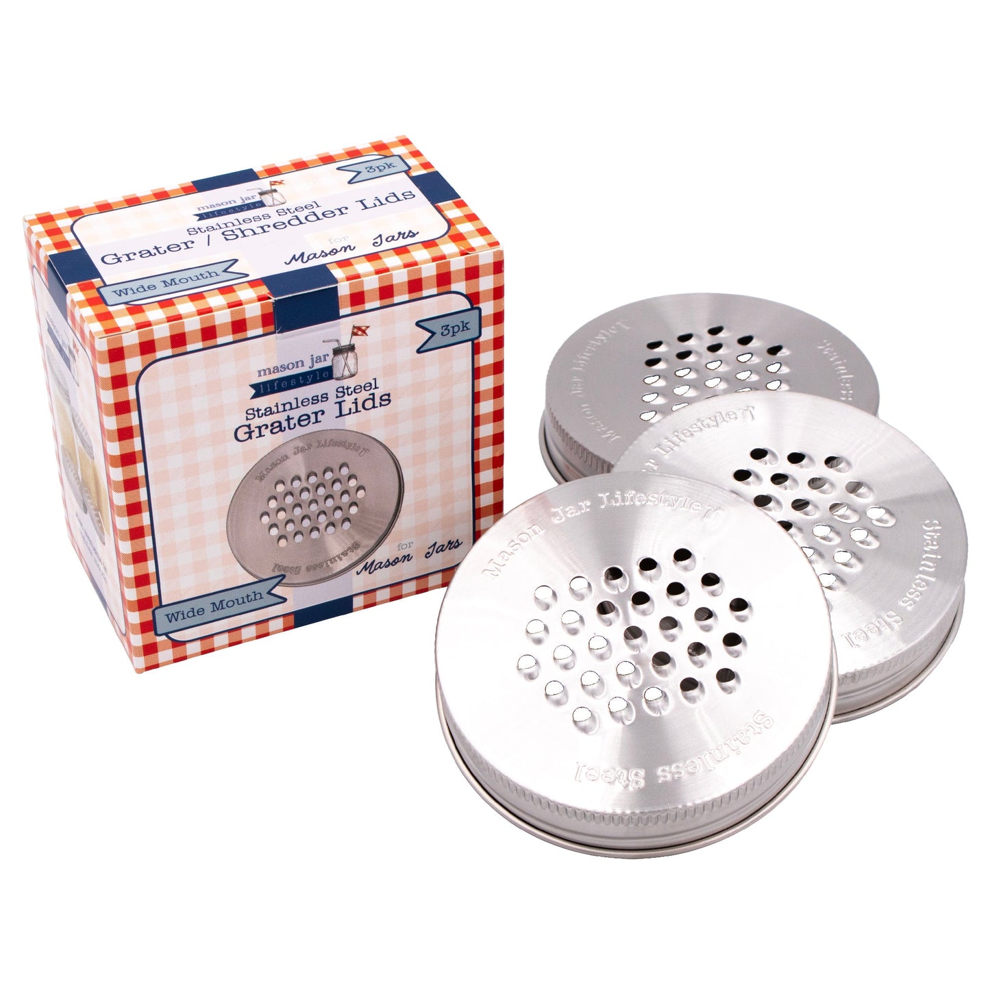Grater / Shredder Stainless Steel Lid for Mason Jars