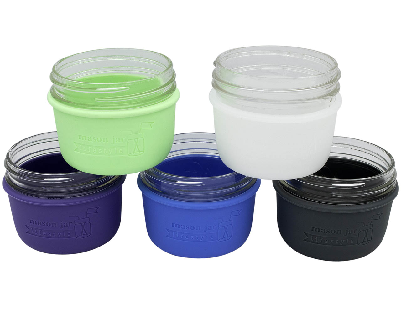 Silicone Sleeve for Wide Mouth Half Pint 8oz Mason Jars