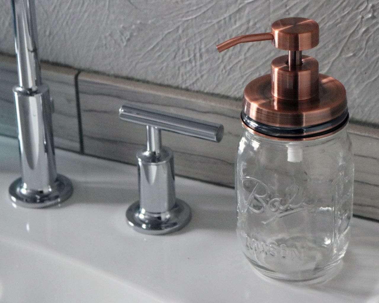 Vintage Copper Soap Pump Lid Kit for Regular Mouth Mason Jars