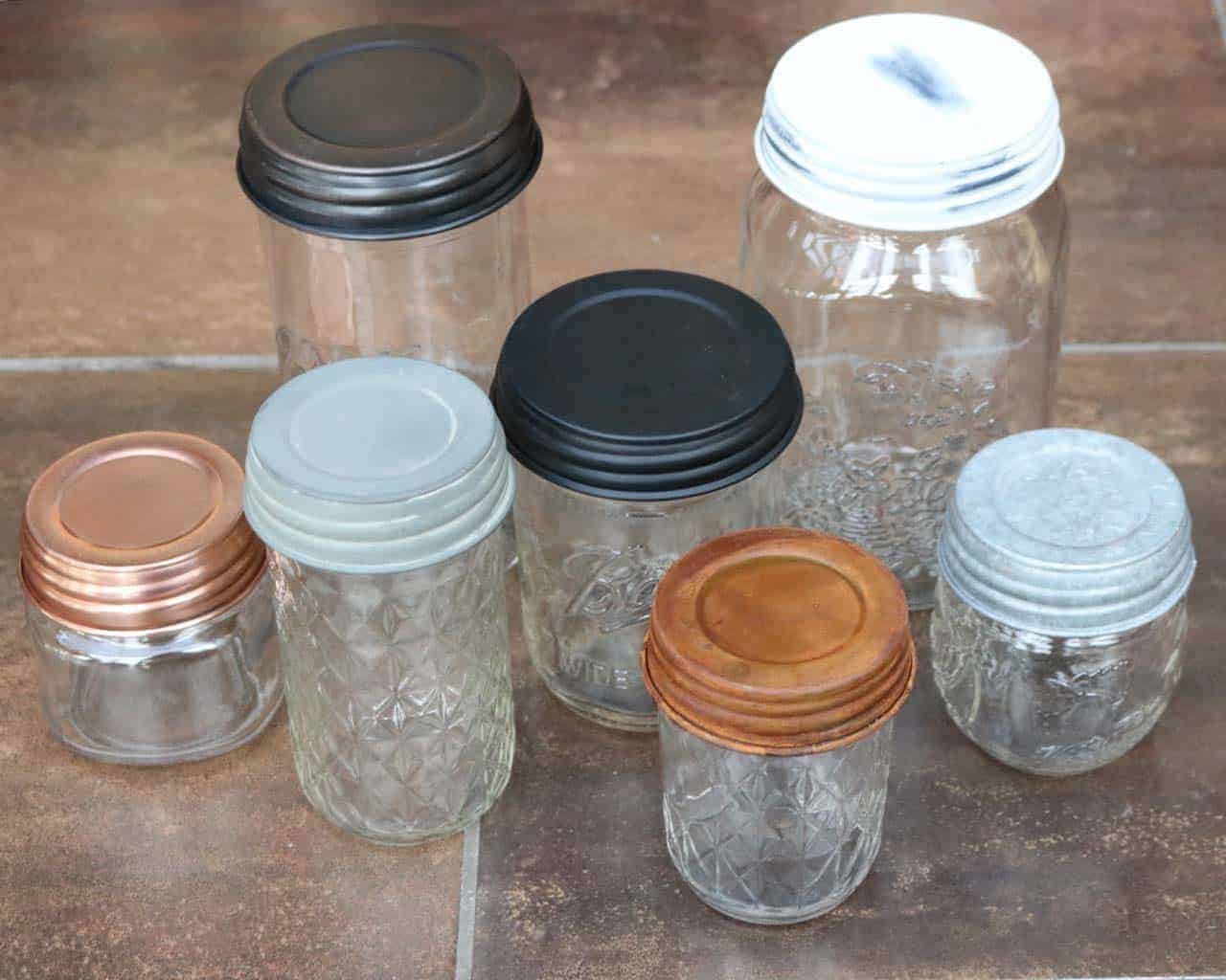 Galvanized Vintage Reproduction Mason Jar Lids 4 Pack