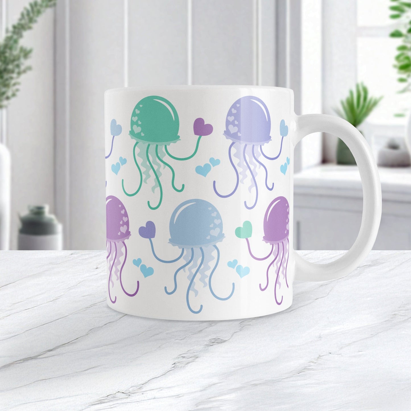 Ocean Hearts Jellyfish Mug