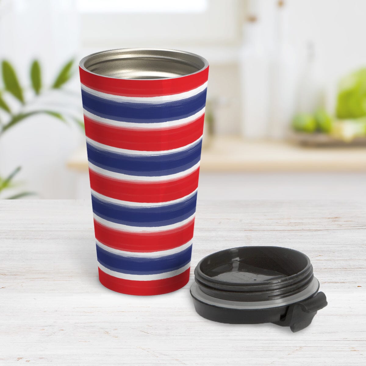 Patriotic Paint Brush Strokes Travel Mug