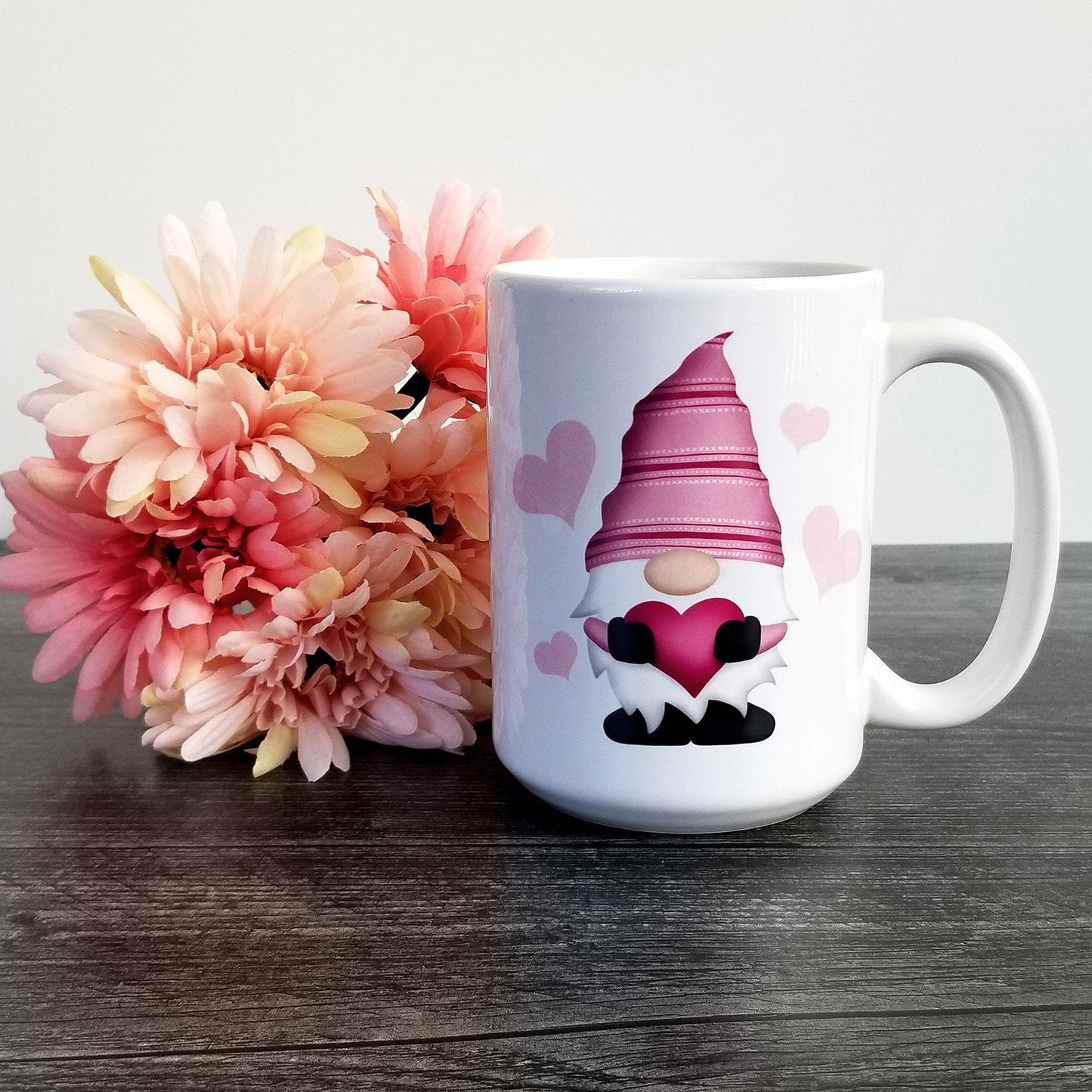 Pink Heart Gnome Mug
