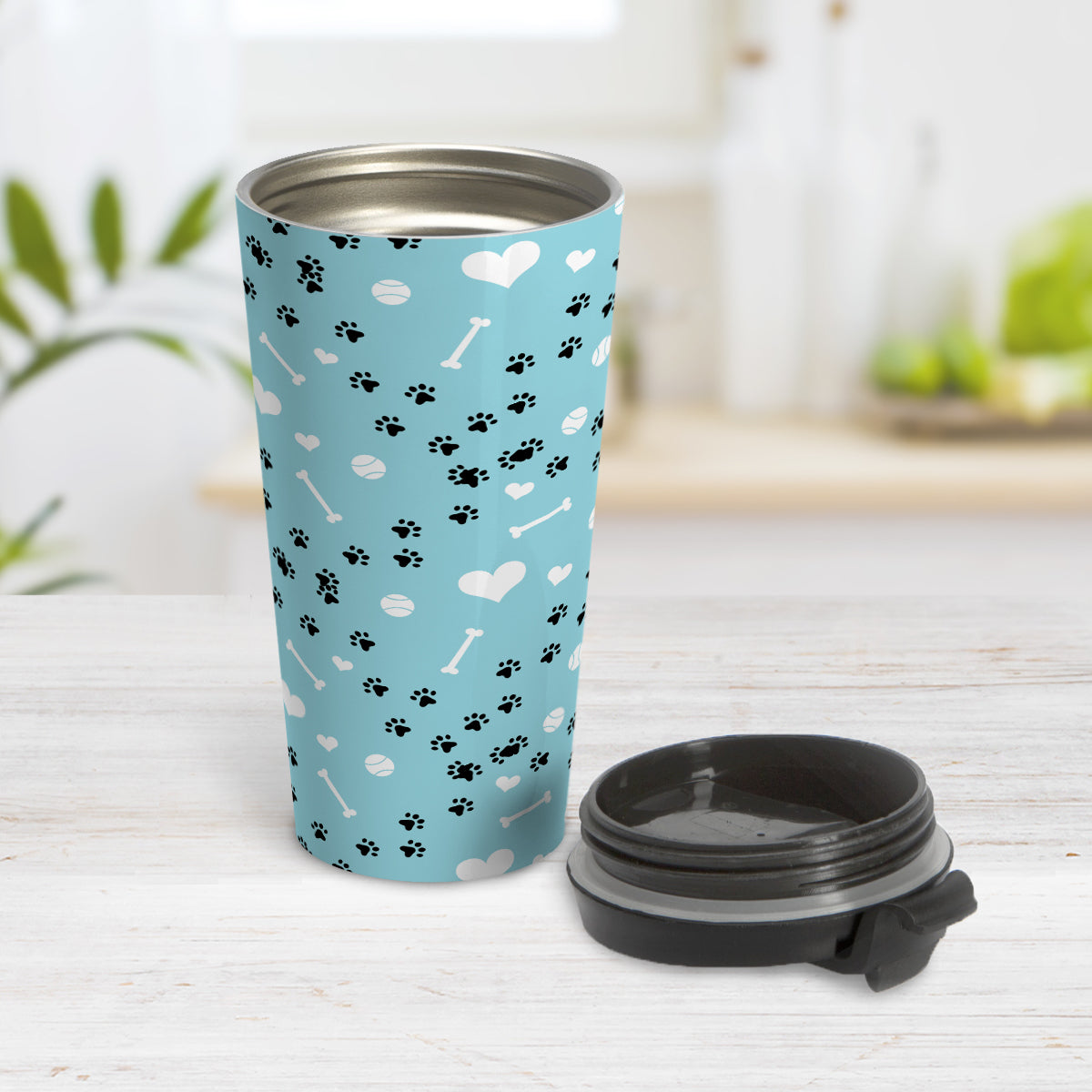 Puppy Run Blue Dog Travel Mug