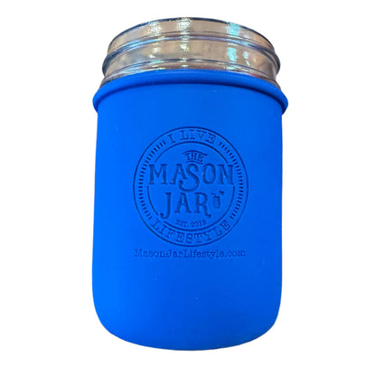 "I Live the Mason Jar Lifestyle" Silicone Laser Engraved Wide Mouth Pint Sleeve