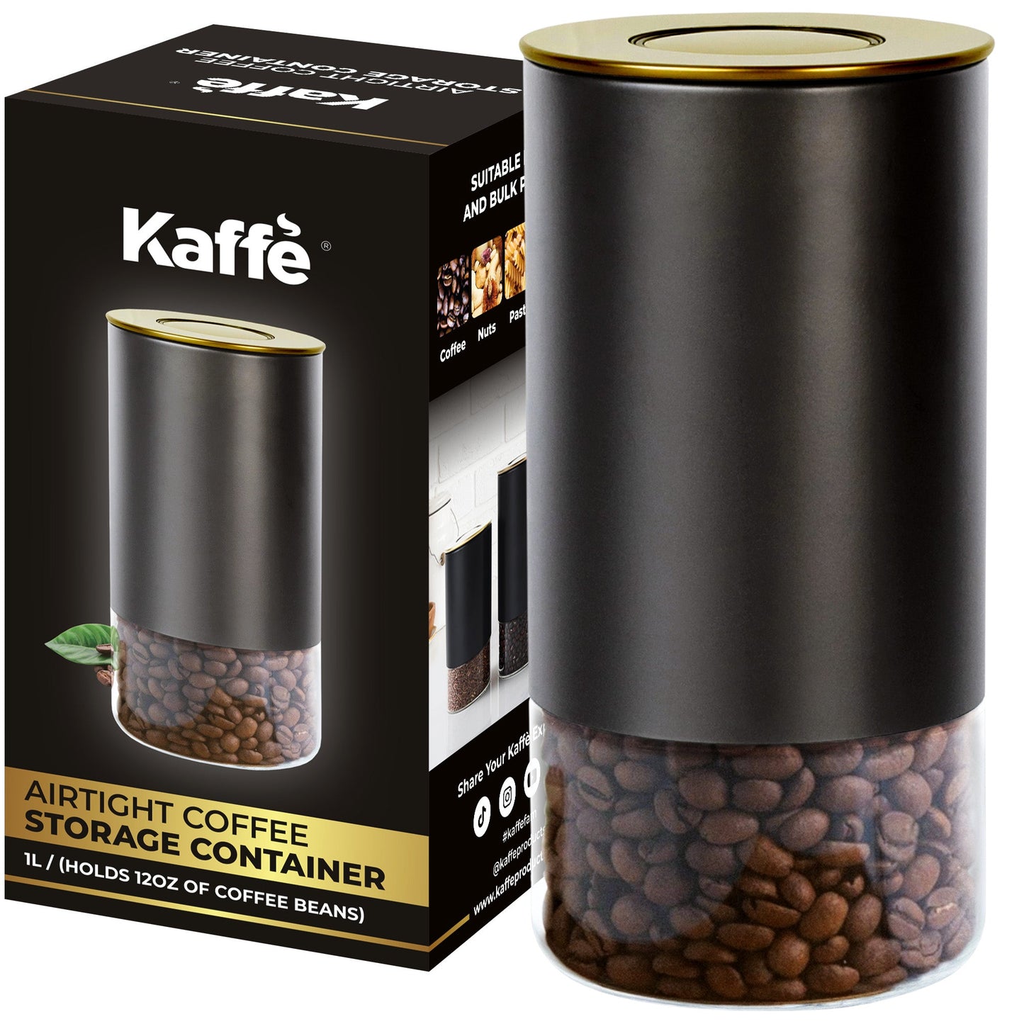 12oz Round Glass Storage Container, KF3031G
