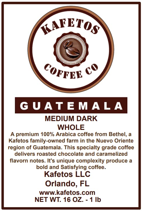 Guatemala Medium-Dark Roast- Whole Beans- 5 lbs