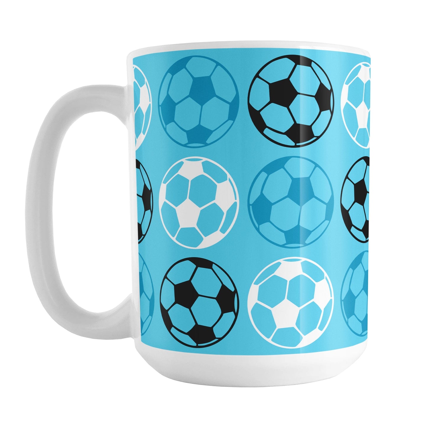 Alternating Blue Soccer Balls Mug