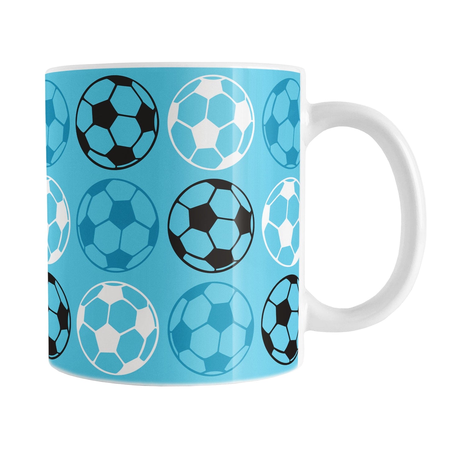 Alternating Blue Soccer Balls Mug