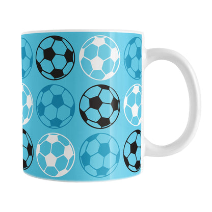 Alternating Blue Soccer Balls Mug
