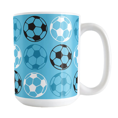 Alternating Blue Soccer Balls Mug