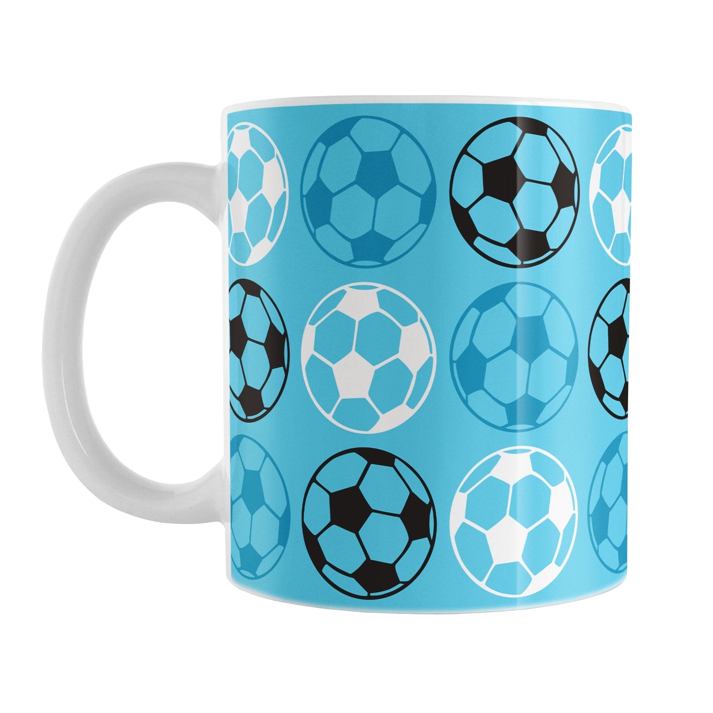 Alternating Blue Soccer Balls Mug