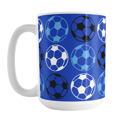 Alternating Dark Blue Soccer Balls Mug