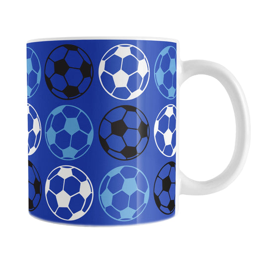 Alternating Dark Blue Soccer Balls Mug