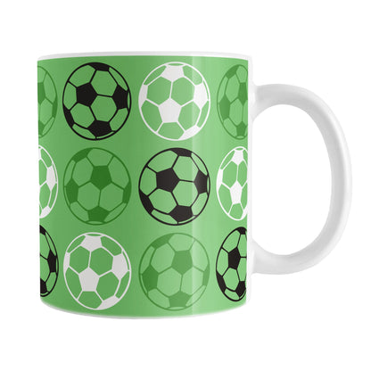 Alternating Green Soccer Balls Mug