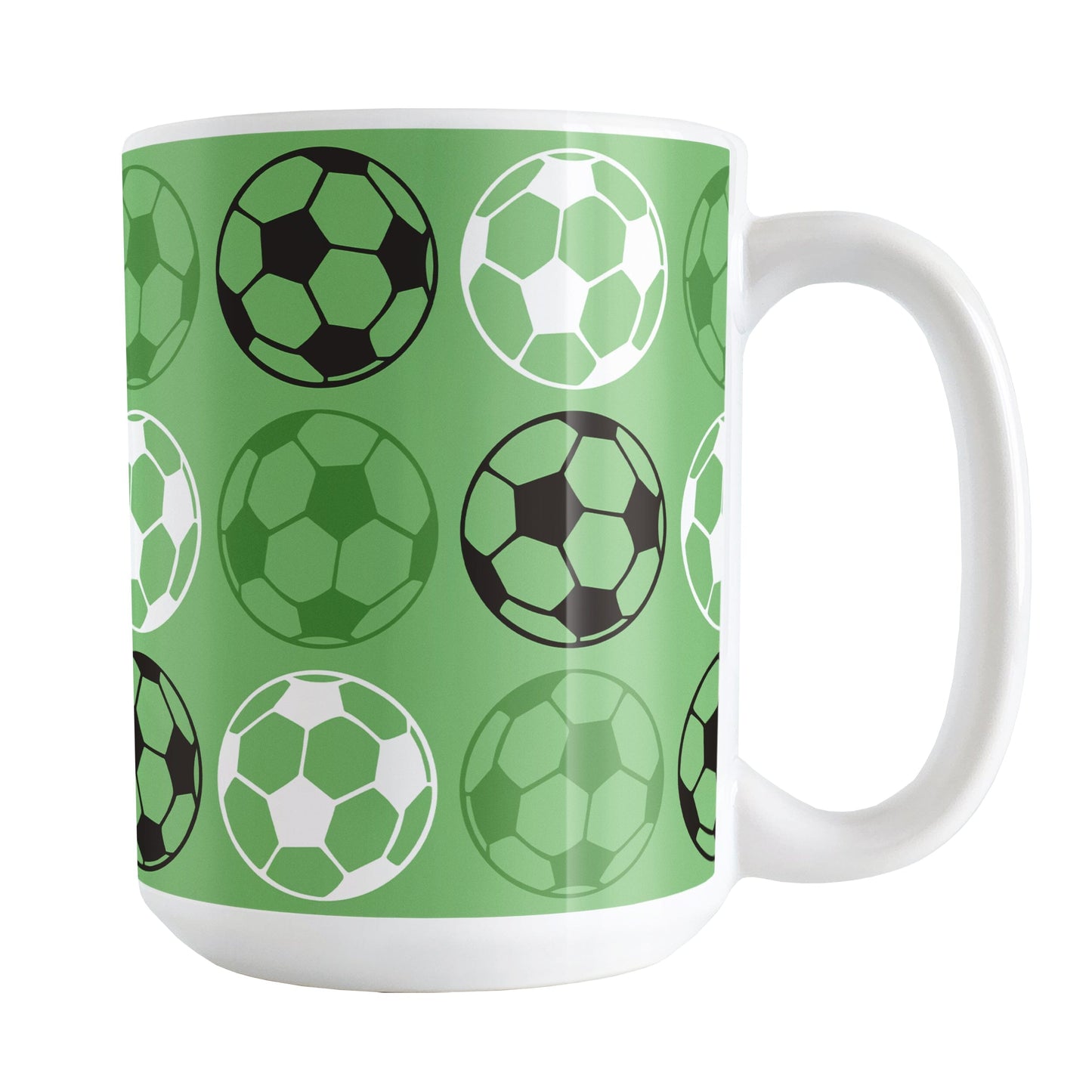 Alternating Green Soccer Balls Mug