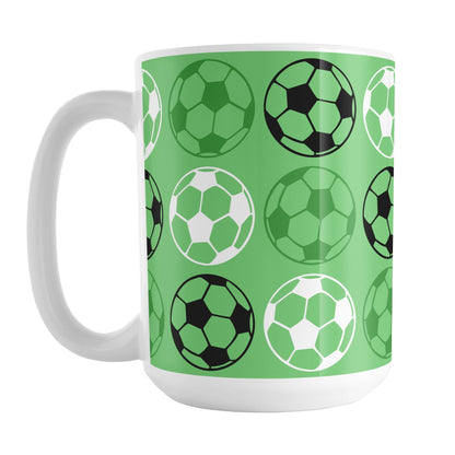 Alternating Green Soccer Balls Mug