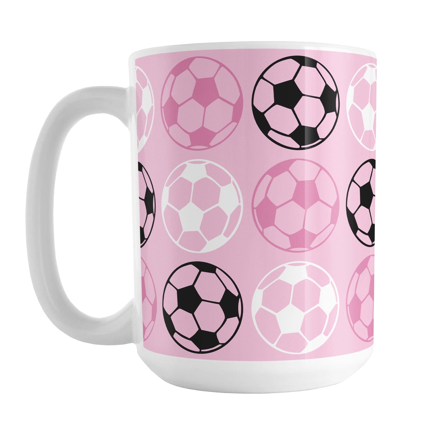Alternating Pink Soccer Balls Mug
