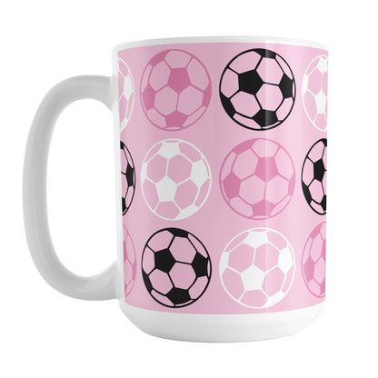 Alternating Pink Soccer Balls Mug
