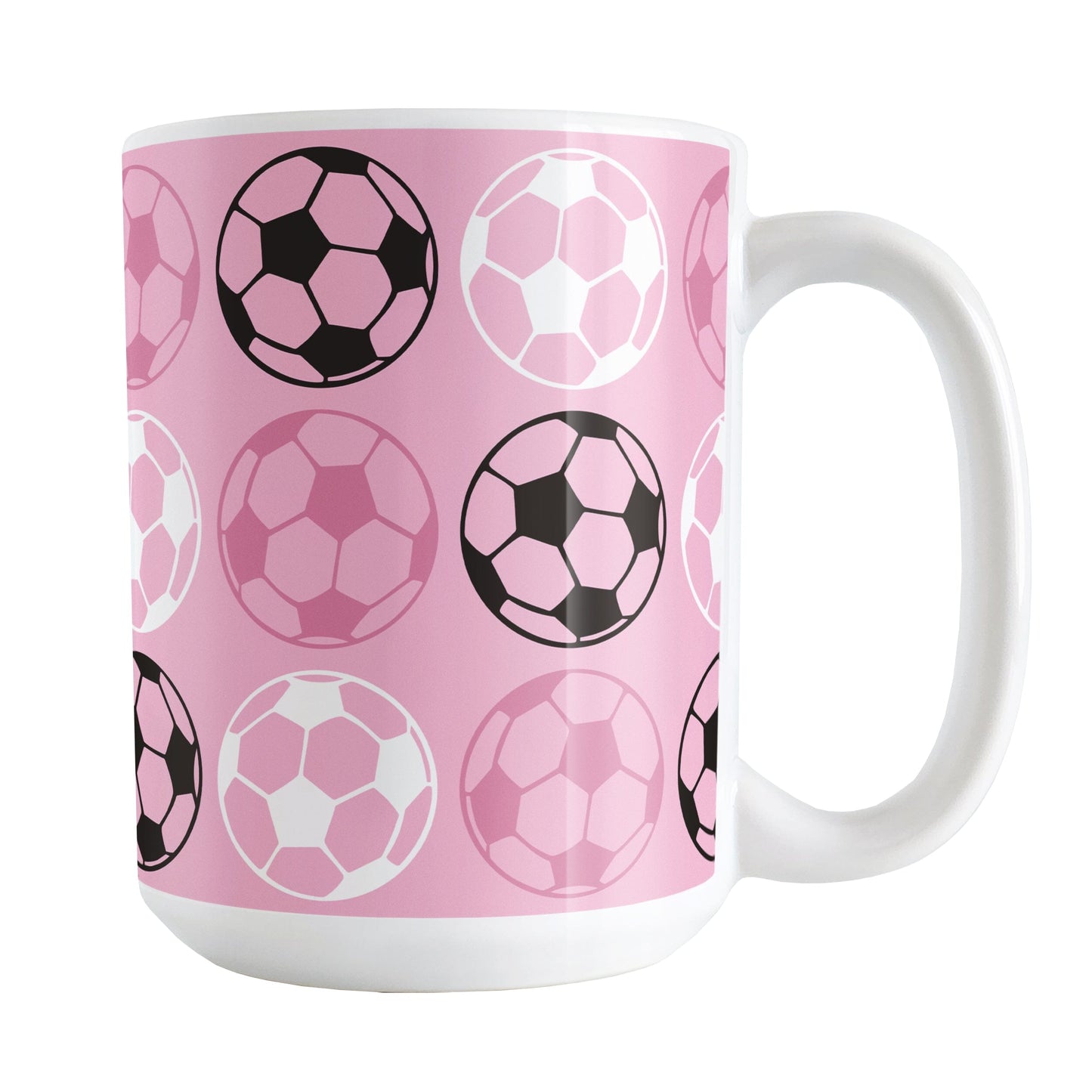 Alternating Pink Soccer Balls Mug