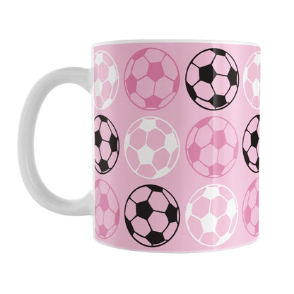 Alternating Pink Soccer Balls Mug