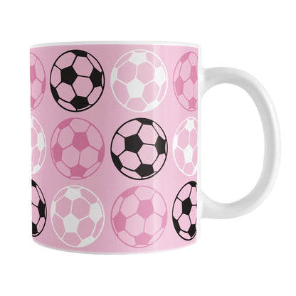 Alternating Pink Soccer Balls Mug