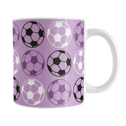 Alternating Purple Soccer Balls Mug