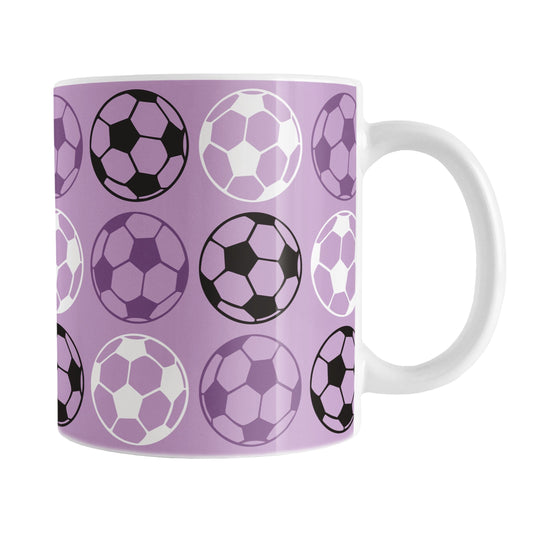 Alternating Purple Soccer Balls Mug