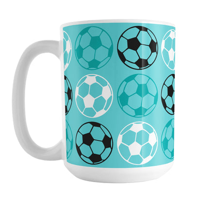 Alternating Teal Soccer Balls Mug