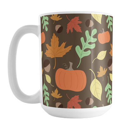 Autumn Pumpkins and Leaves Pattern Fall Mug