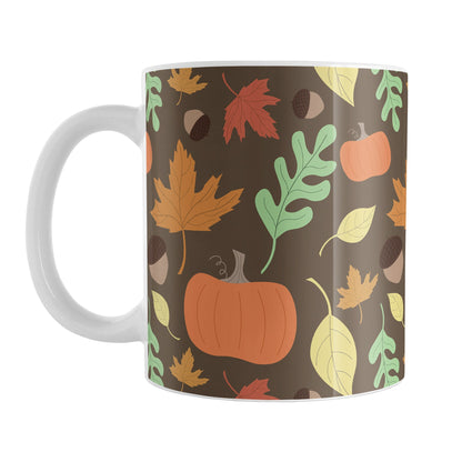 Autumn Pumpkins and Leaves Pattern Fall Mug