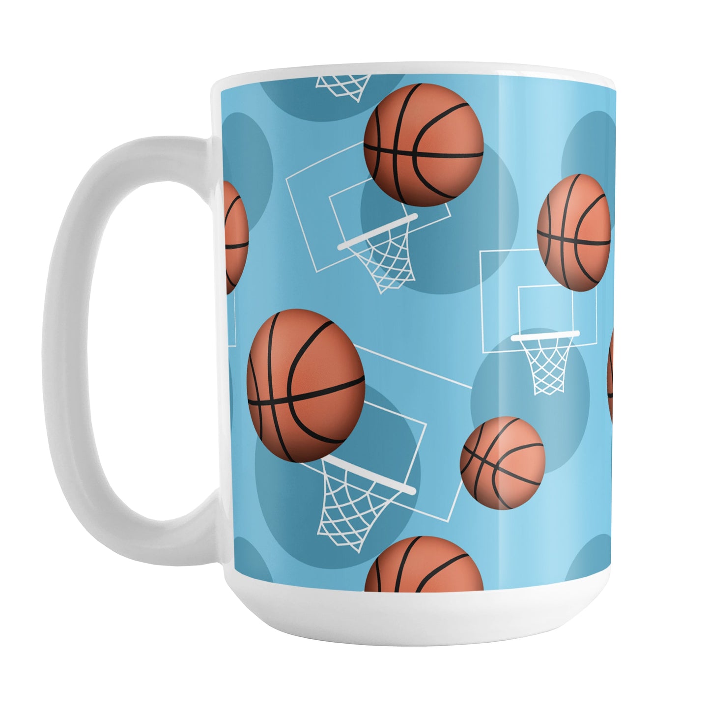 Light Blue Basketball Pattern Mug