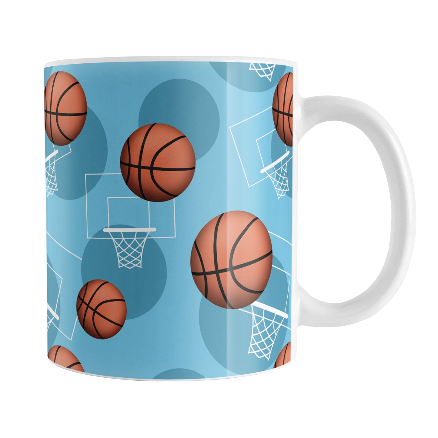 Light Blue Basketball Pattern Mug