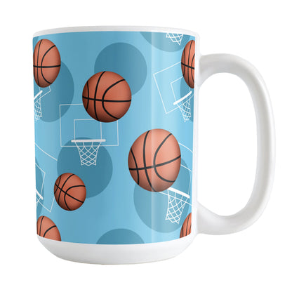 Light Blue Basketball Pattern Mug