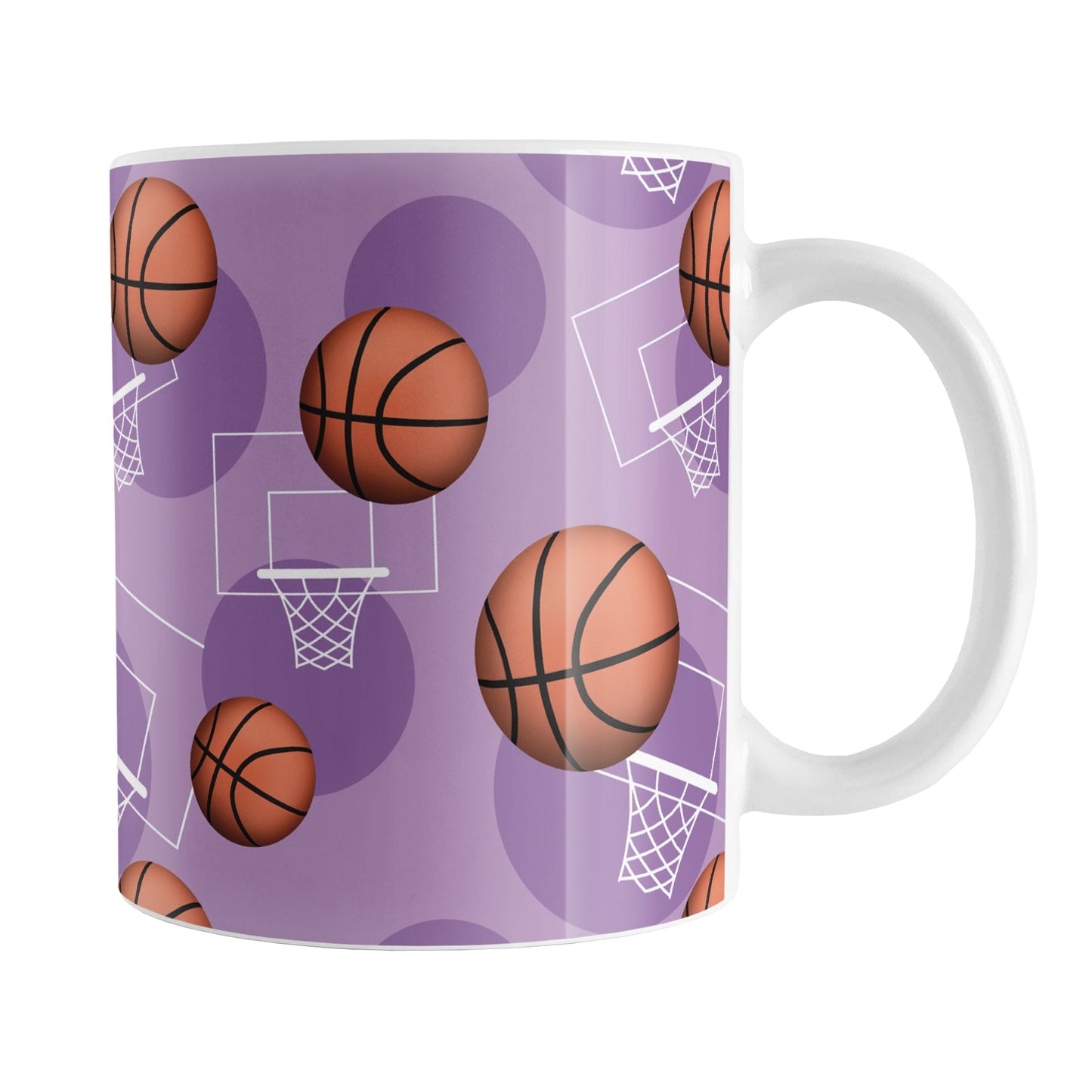 Purple Basketball Pattern Mug