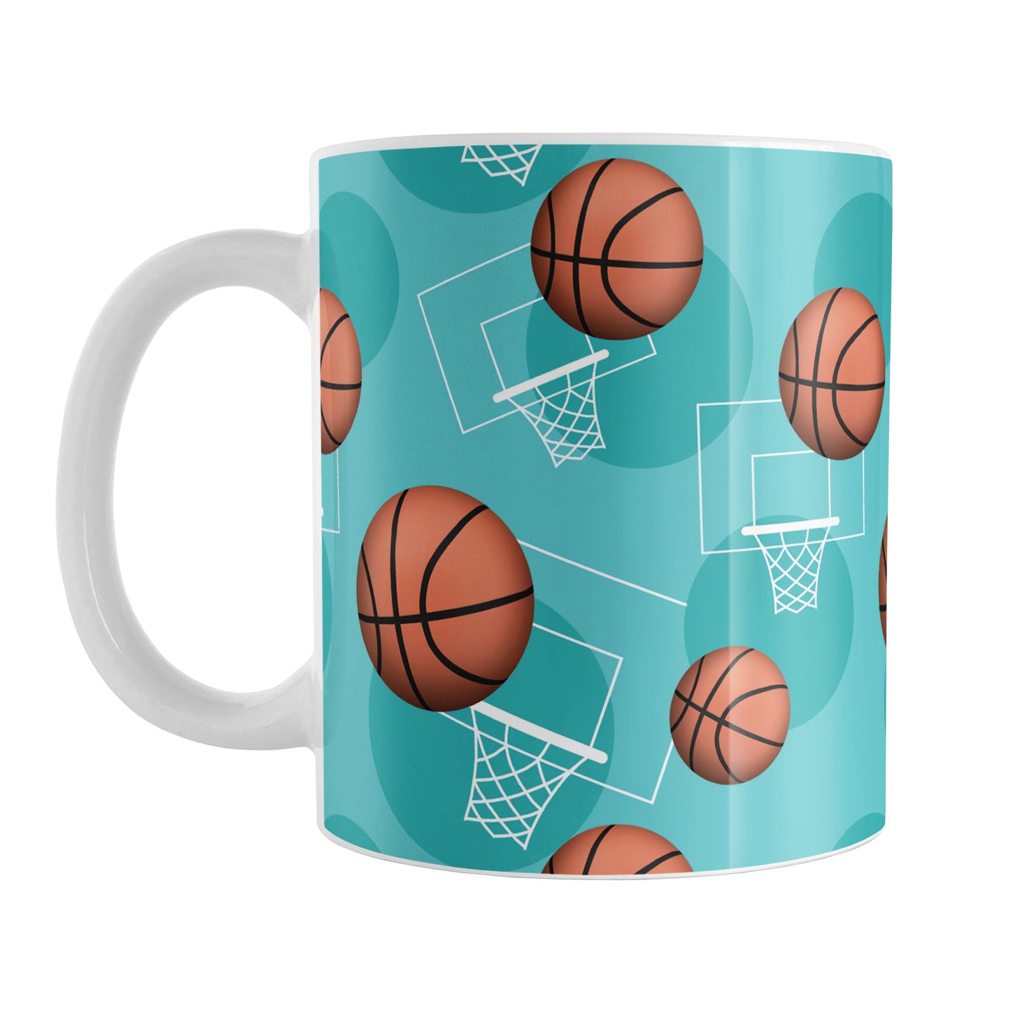Teal Basketball Pattern Mug