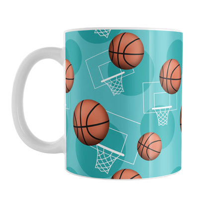 Teal Basketball Pattern Mug