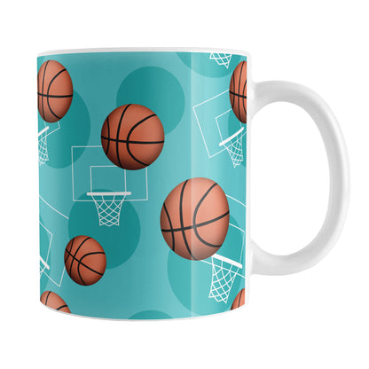 Teal Basketball Pattern Mug