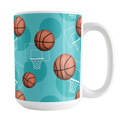 Teal Basketball Pattern Mug