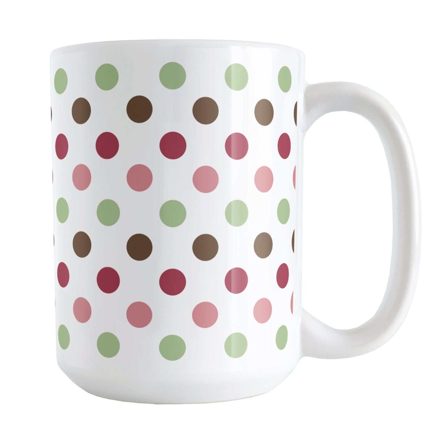 Berry Green Polka Dots Mug