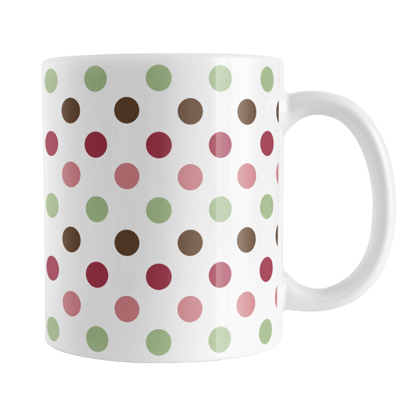 Berry Green Polka Dots Mug