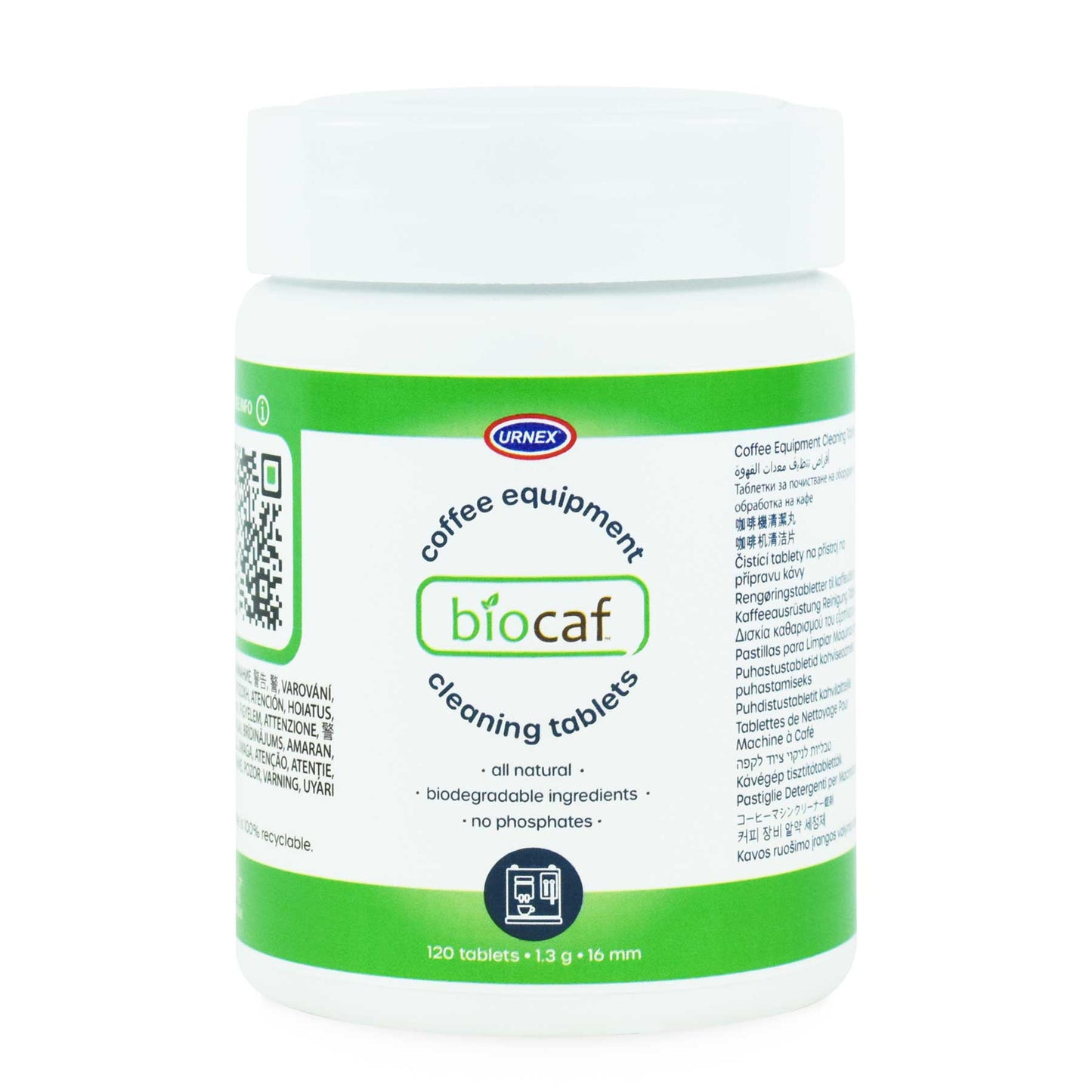 Urnex Biocaf Coffee Equipment Cleaning Tablets – 120 Count