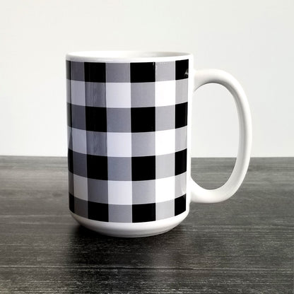 Black and White Buffalo Plaid Mug